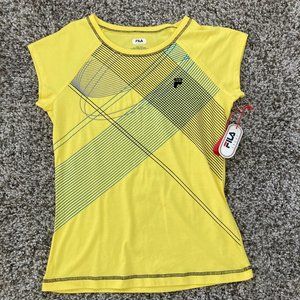 Women's Retro Vintage Yellow Fila T-Shirt (size Large L) New With Tags